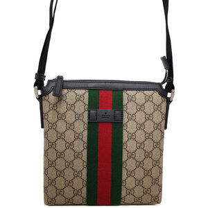 GUCCI Sherry Line GG Supreme Flat Messenger Bag Shoulder